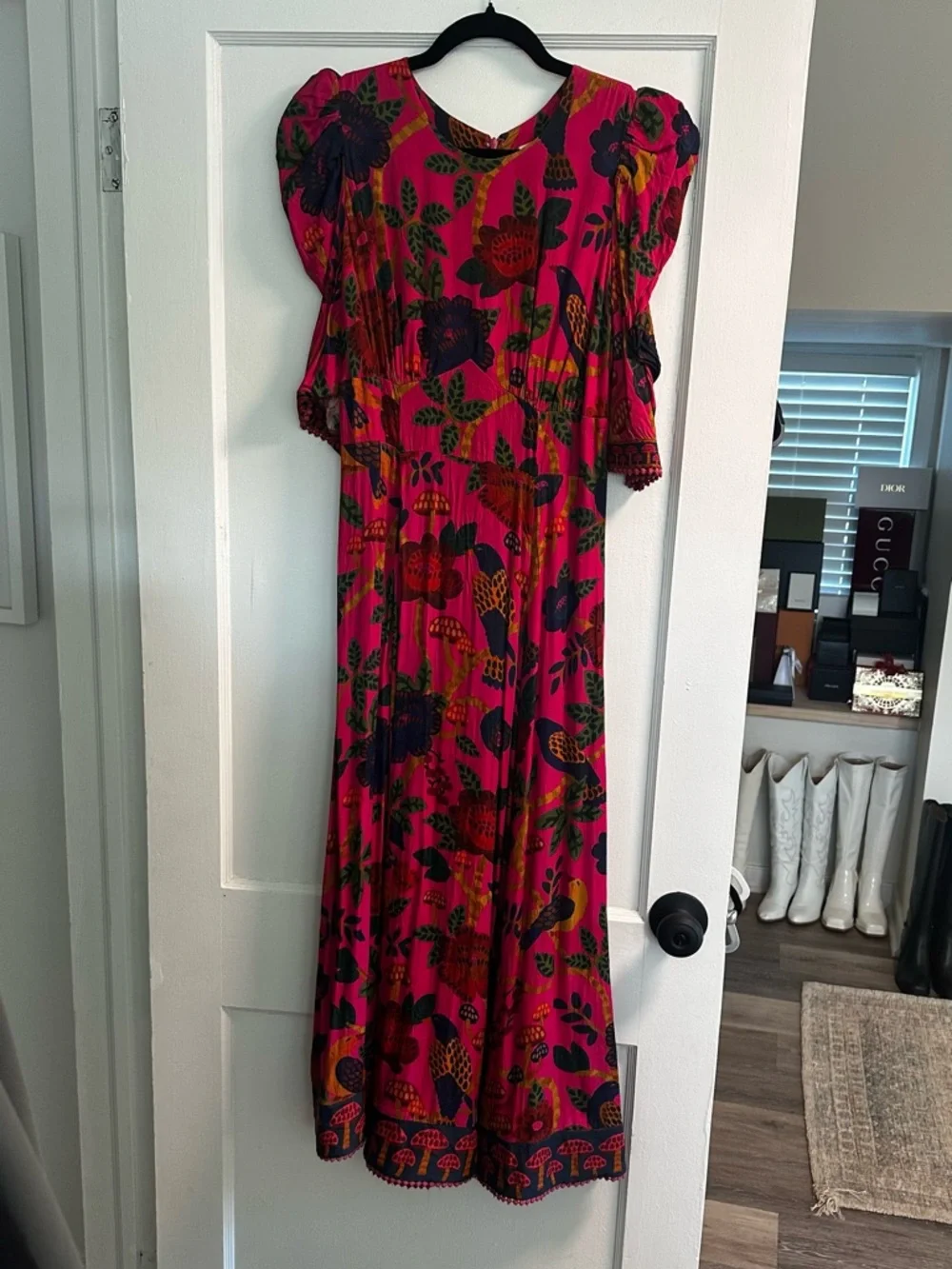 FARM Rio Pink Floral Maxi Dress with Multicolor Botanical Print - Picture 3 of 4